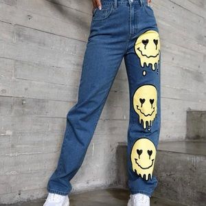 Heart eyed Smiley face Jeans